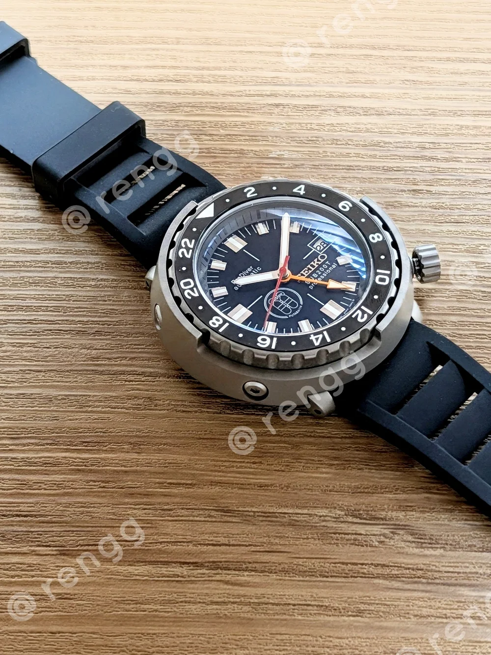 47mm Titanium GMT Tuna Seiko ProDiver Automatic Black Men's Mod Watch Sapphire